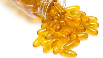 Bottle of Omega 3 Fish Oil Supplements in Tablet Form