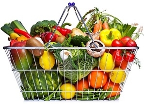 Basket of Antioxidant Fruit and Vegetables